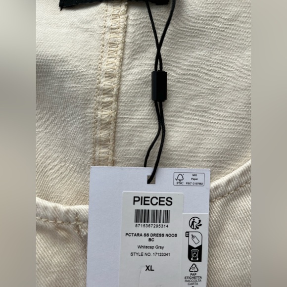 NWT PIECES Denim Mini Dress XL - Picture 3 of 9